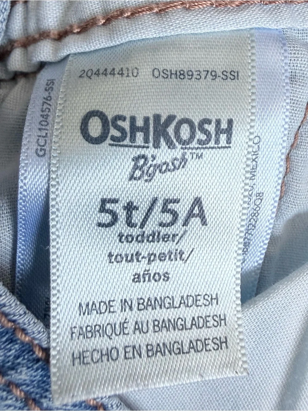 OshKosh B’Gosh girls denim overalls with floral hem detail size 5T